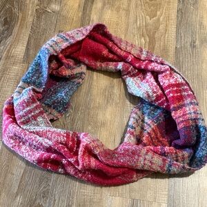 Arianna Red and Blue Plaid Infinity Scarf